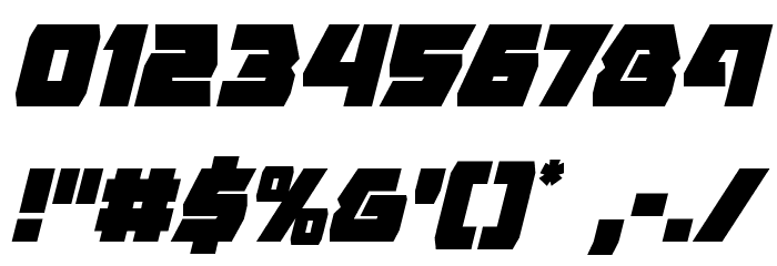 Eagle Strike Condensed Italic Font OTHER CHARS