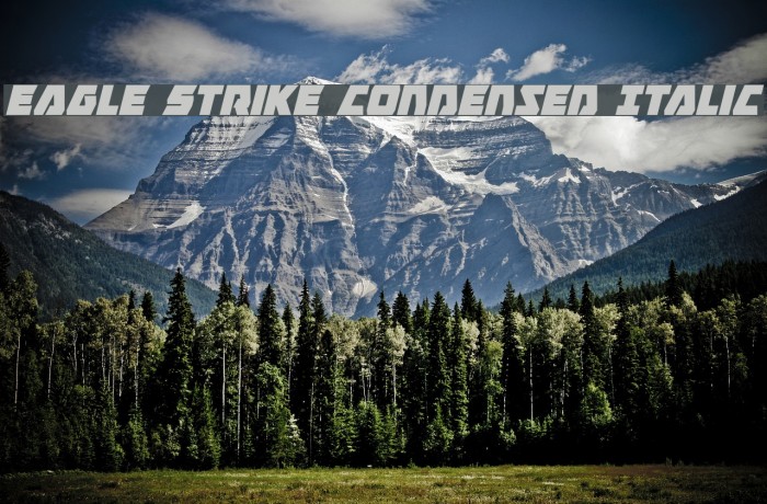 Eagle Strike Condensed Italic Font examples