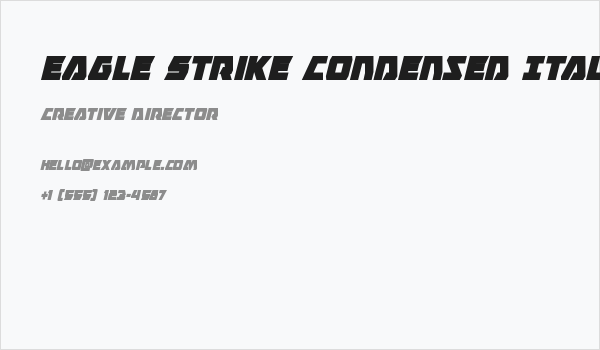 Eagle Strike Condensed Italic Business Card