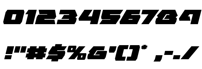 Eagle Strike Expanded Italic Font OTHER CHARS