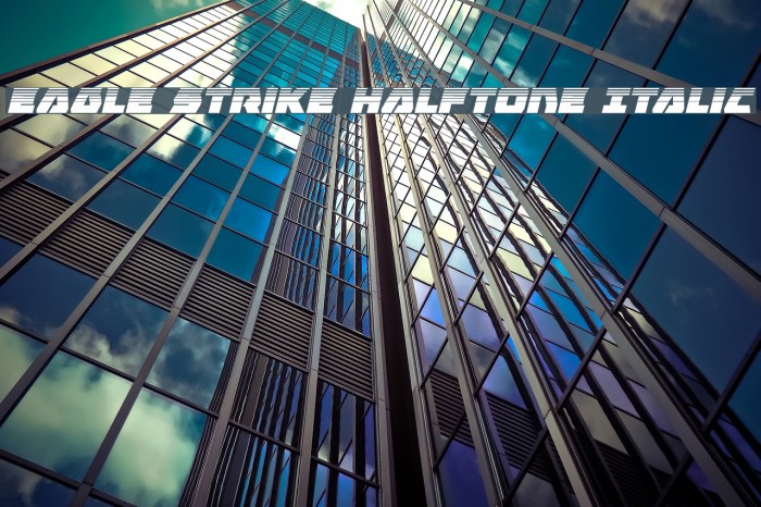 Eagle Strike Halftone Italic Font examples