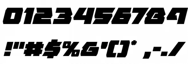 Eagle Strike Italic Font OTHER CHARS