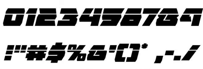 Eagle Strike Laser Italic Font OTHER CHARS