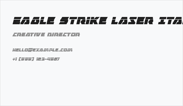 Eagle Strike Laser Italic Business Card