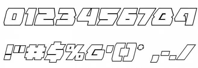 Eagle Strike Outline Italic Font OTHER CHARS