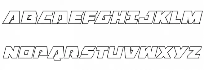 Eagle Strike Outline Italic फ़ॉन्ट अपरकेस