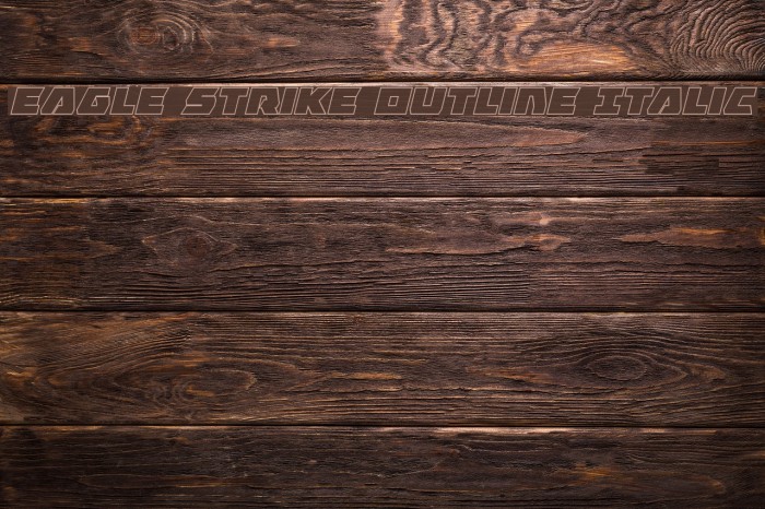 Eagle Strike Outline Italic Example 3
