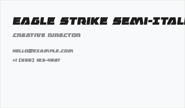 Eagle Strike Semi-Italic Business Card