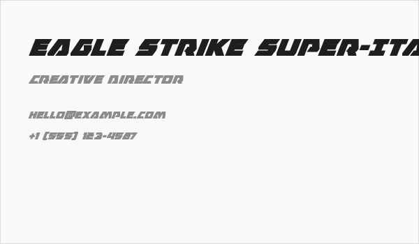 Eagle Strike Super-Italic Business Card