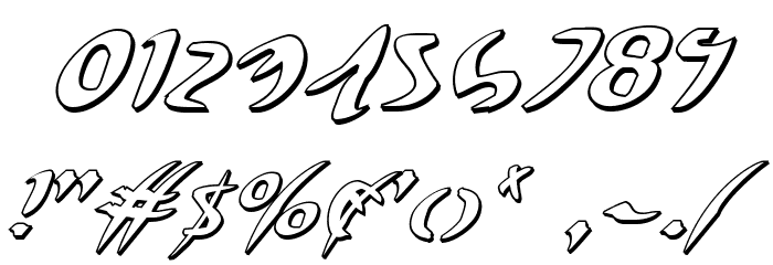 Eagleclaw 3D Italic Font OTHER CHARS