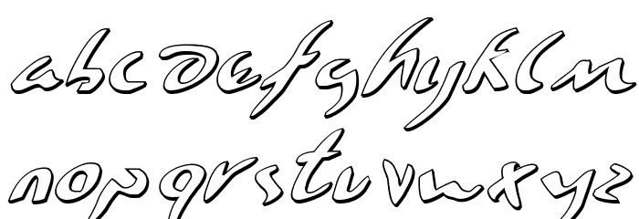 Eagleclaw 3D Italic Font LOWERCASE