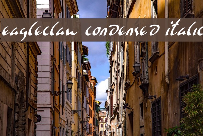 Eagleclaw Condensed Italic Font examples