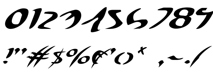 Eagleclaw Expanded Italic Font OTHER CHARS