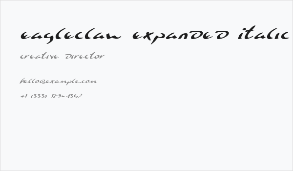 Eagleclaw Expanded Italic Business Card