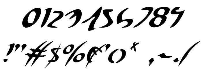 Eagleclaw Italic Font OTHER CHARS