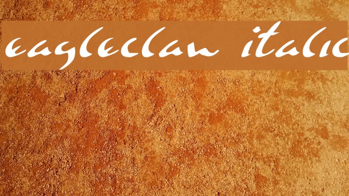 Eagleclaw Italic Font examples