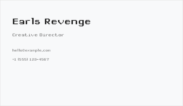 Earls Revenge Business Card