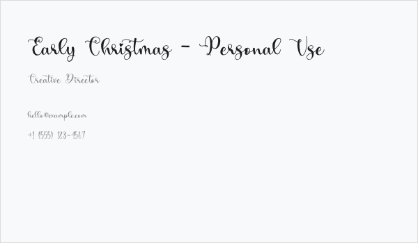 Early Christmas - Personal Use Business Card