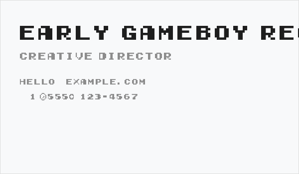 Early GameBoy Regular Business Card