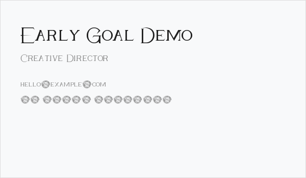 Early Goal Demo Business Card