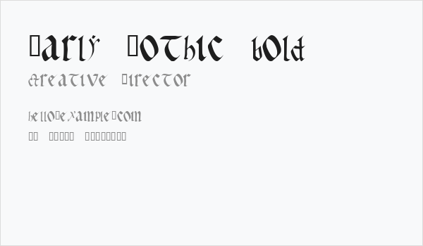 Early Gothic bold Business Card