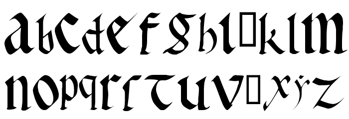 Early Gothic bold Font LOWERCASE