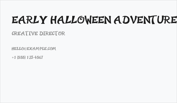 Early Halloween Adventures Business Card
