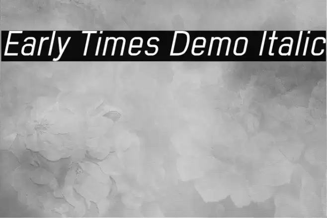 Early Times Demo Italic Polices examples