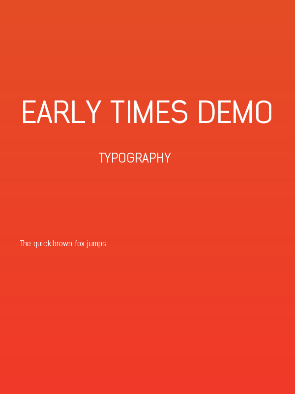 Early Times Demo Poster