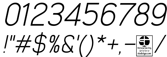 Early Times Light Demo Italic Font OTHER CHARS