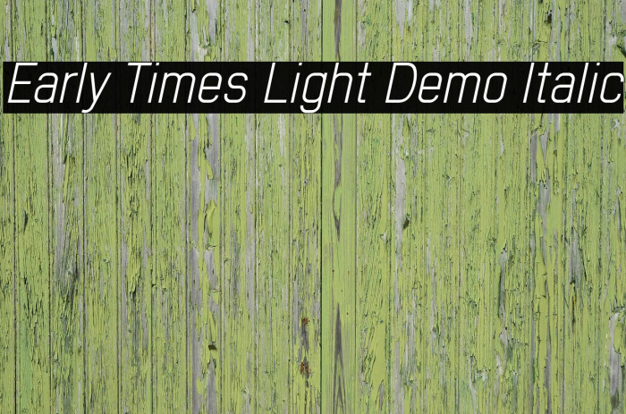 Early Times Light Demo Italic Font examples