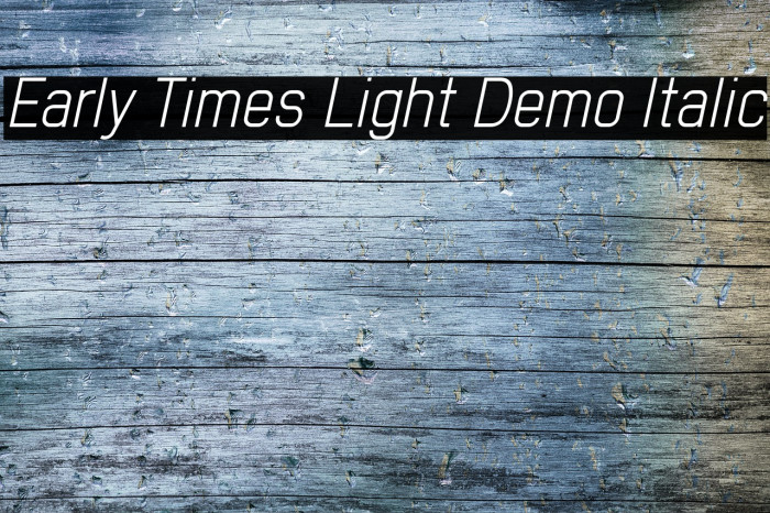 Early Times Light Demo Italic Font examples