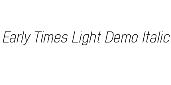 Early Times Light Demo Italic Logo