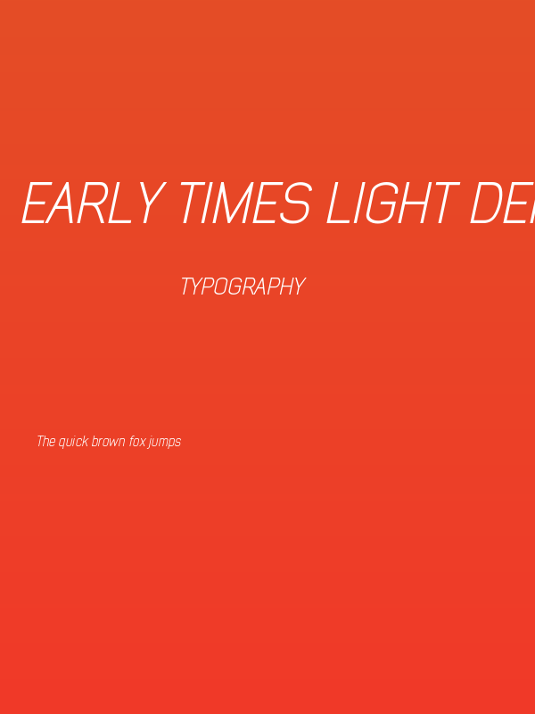 Early Times Light Demo Italic Poster