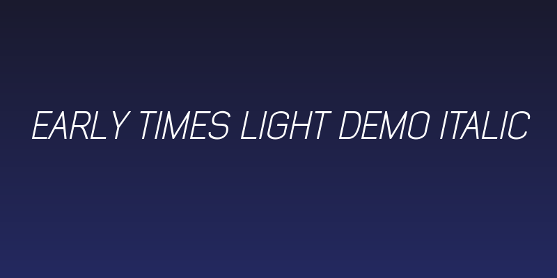 Early Times Light Demo Italic Social Header