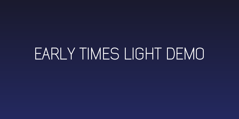 Early Times Light Demo Social Header