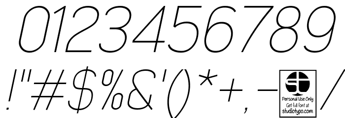 Early Times Thin Demo Italic Font OTHER CHARS