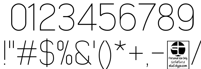 Early Times Thin Demo Font OTHER CHARS