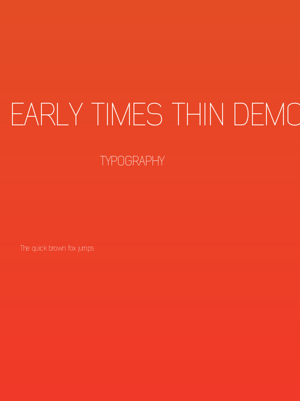 Early Times Thin Demo Poster