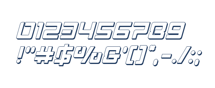 Early Warning 3D Italic Other Characters