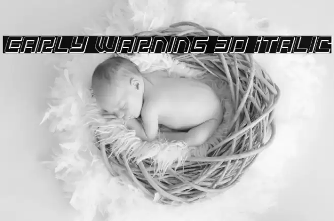Early Warning 3D Italic Font examples