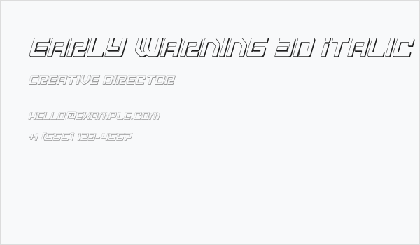 Early Warning 3D Italic Business Card
