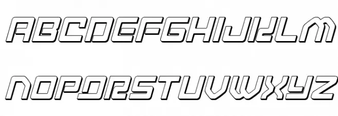 Early Warning 3D Italic Caratteri MINUSCOLO