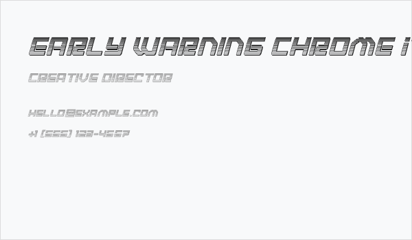 Early Warning Chrome Italic Business Card