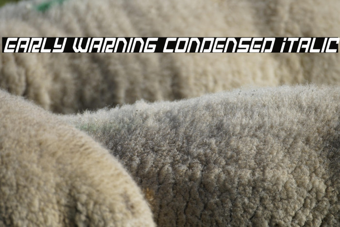 Early Warning Condensed Italic Example 3