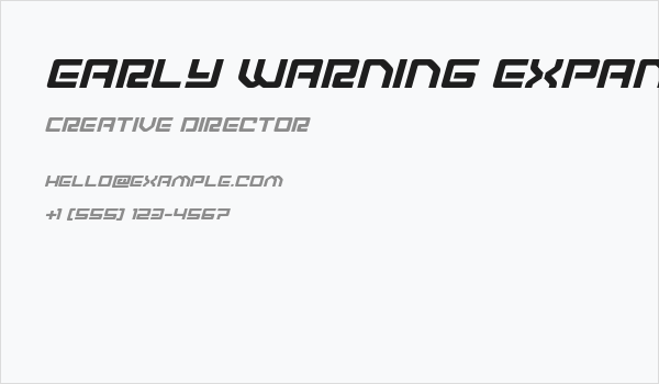 Early Warning Expanded Italic Business Card