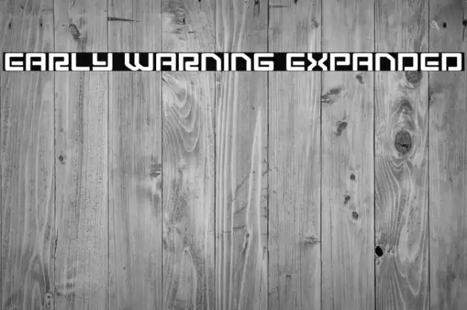 Early Warning Expanded Font examples