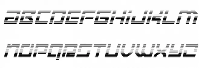 Early Warning Gradient Italic フォント 大文字