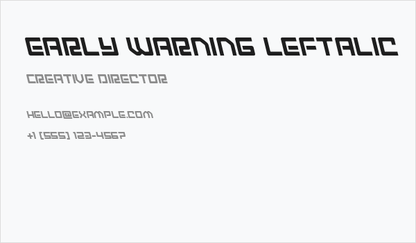 Early Warning Leftalic Business Card