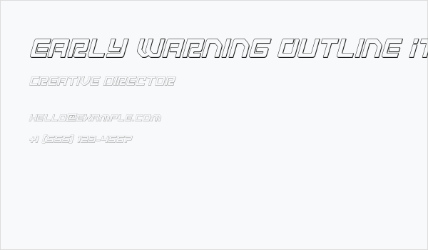 Early Warning Outline Italic Business Card